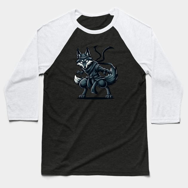 Wolf ninja Baseball T-Shirt by Ferdi Everywhere